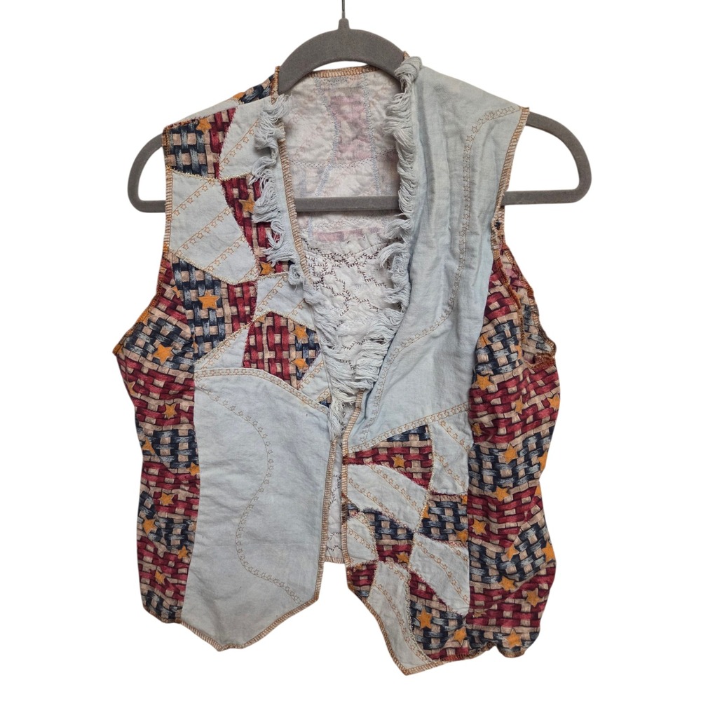 90s Vintage Beverly Hills Editions Vest Womens Abstract Art to Wear Sleeveless